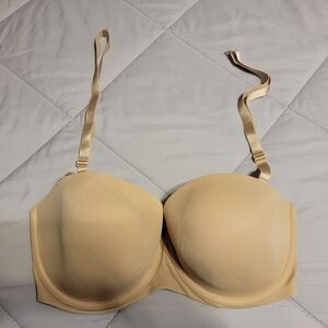 Cacique Strapless Convervtible Tan T-Shirt Bra Seamless Molded Cups NWOT